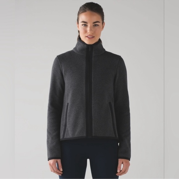 Lululemon heathered black fleece jacket - Picture 1 of 11
